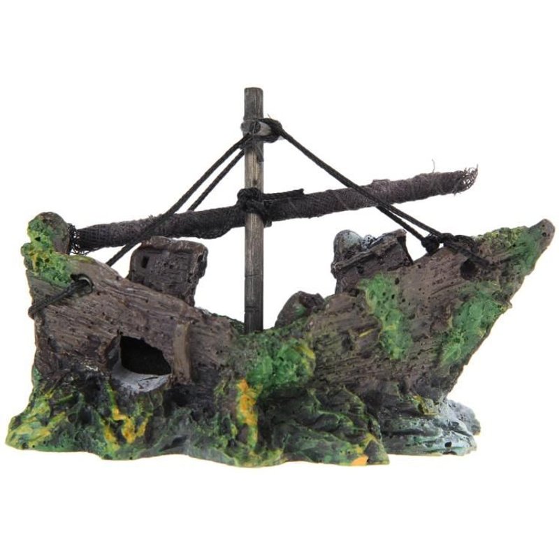 Xm Aquarium Décoration Grotte De Poisson Décor De Grotte Bateau De Voile Aquarium De Naufragage Navire Coulé