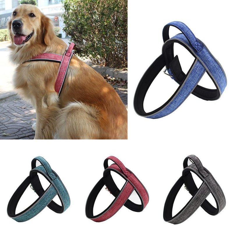 Xm Sangle Réfléchissante Réglable En Forme De Chien Animal Domestique Mignon Chiot Harnais De Gilet De Voyage Pour La Marche