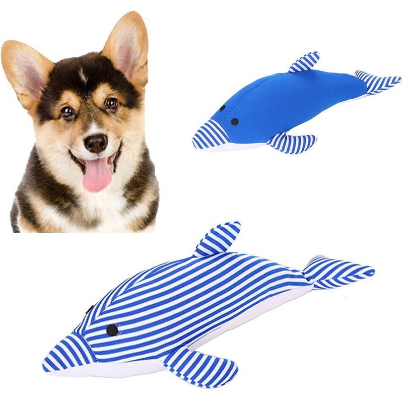 Xm Jouet De Jeu Nettoyage Des Dents En Forme De Dauphin À Rayures Piquant Pour Animal De Compagnie Chien Mâcher Des Dents