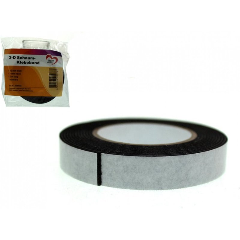 Ruban de Montage 10 mm X 2 M pour Fixation Petits Objets ou Système Velcro