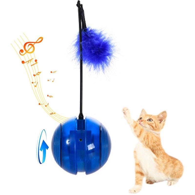 Xm Boule Intelligente À Défilement Automatique Jouets En Peluche Pour Animaux De Compagnie Intelligents Musique Intelligente Amusante Perles Colorées Flash Jouet En Peluche Scintillant Chiot