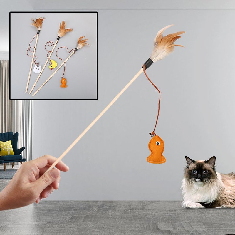 Xm Bâton De Décompression Chat Animal De Compagnie Drôle Plume De Poisson Cloche De Chat Jouet De Chat En Forme De Cloche Jouet De Chat En Forme De Mini-Âge 2020