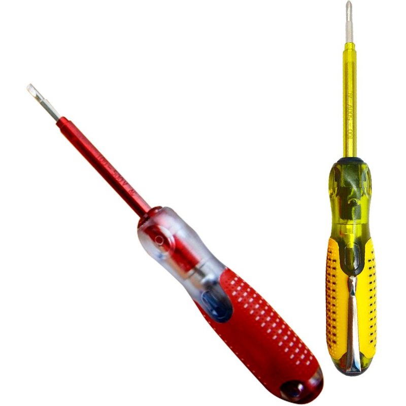 Stylo d'essai à la maison d'électricien d'isolation Durable rouge robuste d'appareil de contrôle électrique de crayon d'essai de tournevis de fonction Multi 100-500V