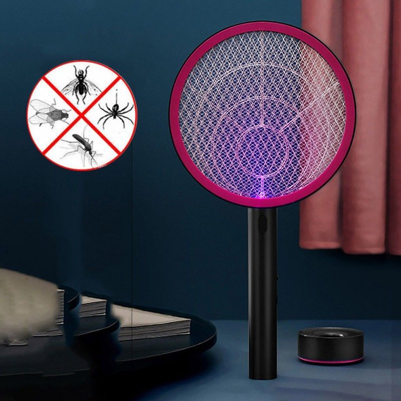 Moustique tapette électrique rechargeable LED insecte mouche dispelled raquette @Yeigen3029