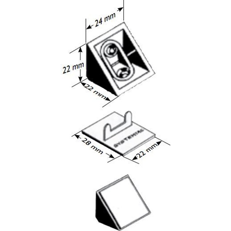 Taquet Couvercle 01C blanc PRUNIER - Boite de 100 - STBS01C