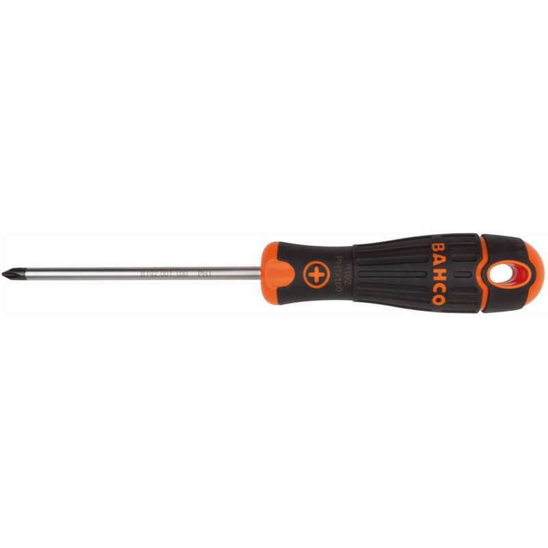 Bahco Tournevis Phillips BahcoFIT avec poignée en caoutchouc, PH2 x 125 mm - B192.002.125