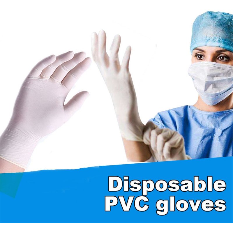 XUI Gants en PVC bleu 100 pièces/lot De qualité alimentaire, étanches, anti-allergie, médicaux, gants de sécurité pour le travail, gants mécaniques en Nitrile