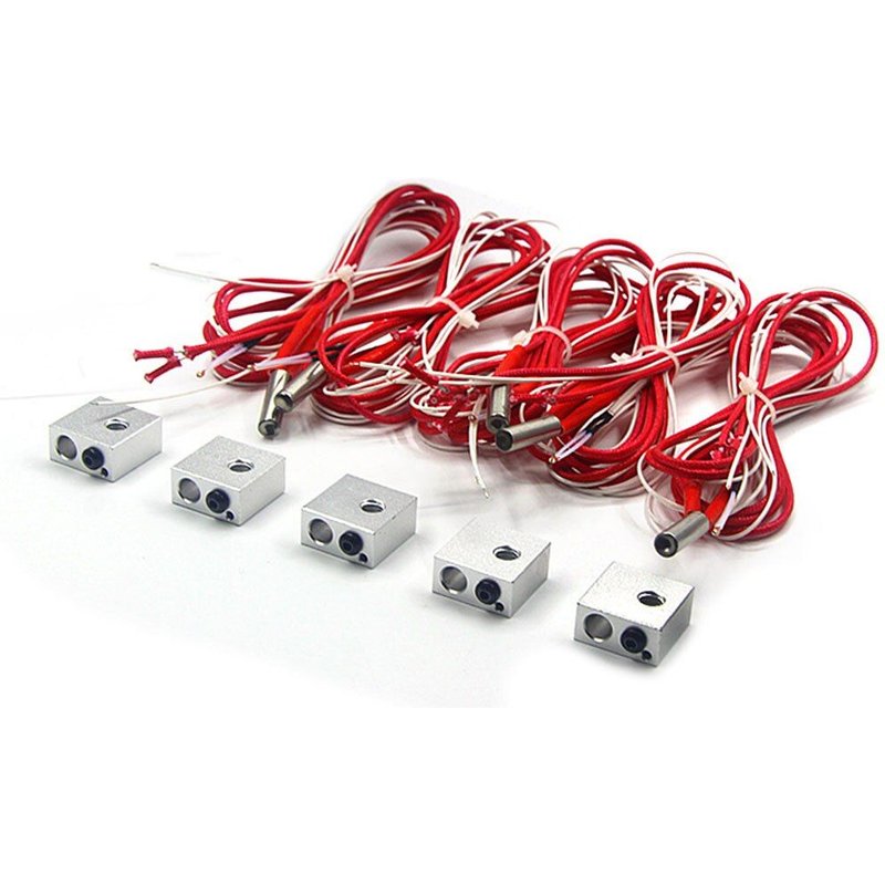 MK8 extrudeuse aluminium gorge bloc 12V40W Tube de chauffage outil professionnel 3D imprimante pièces amélioré remplacement Kit d'extrémité chaude