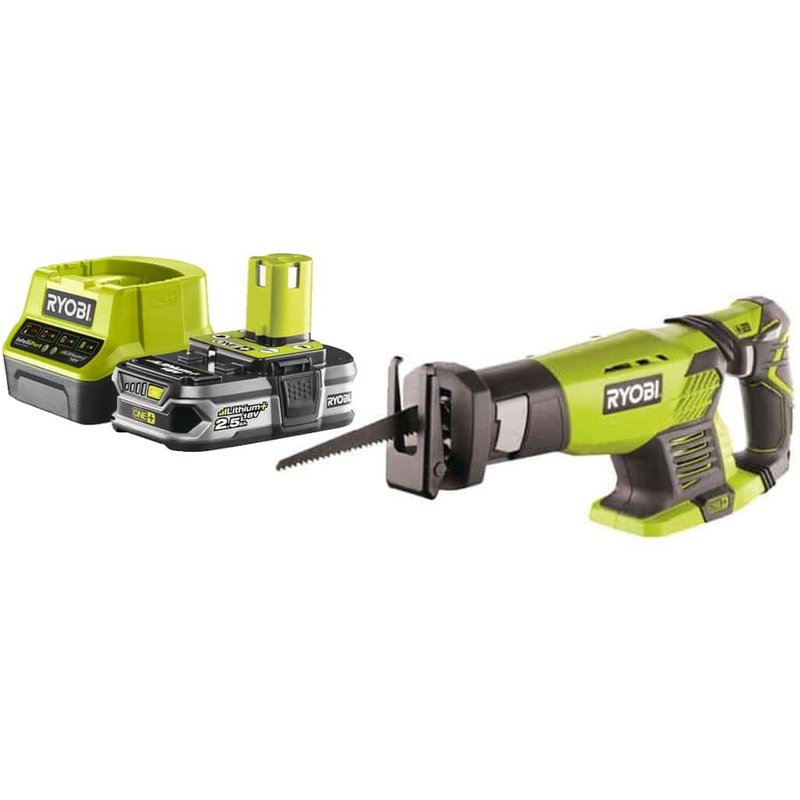 Pack RYOBI Scie sabre18V One+ RRS1801M - 1 Batterie 2.5Ah - 1 Chargeur rapide RC18120-125
