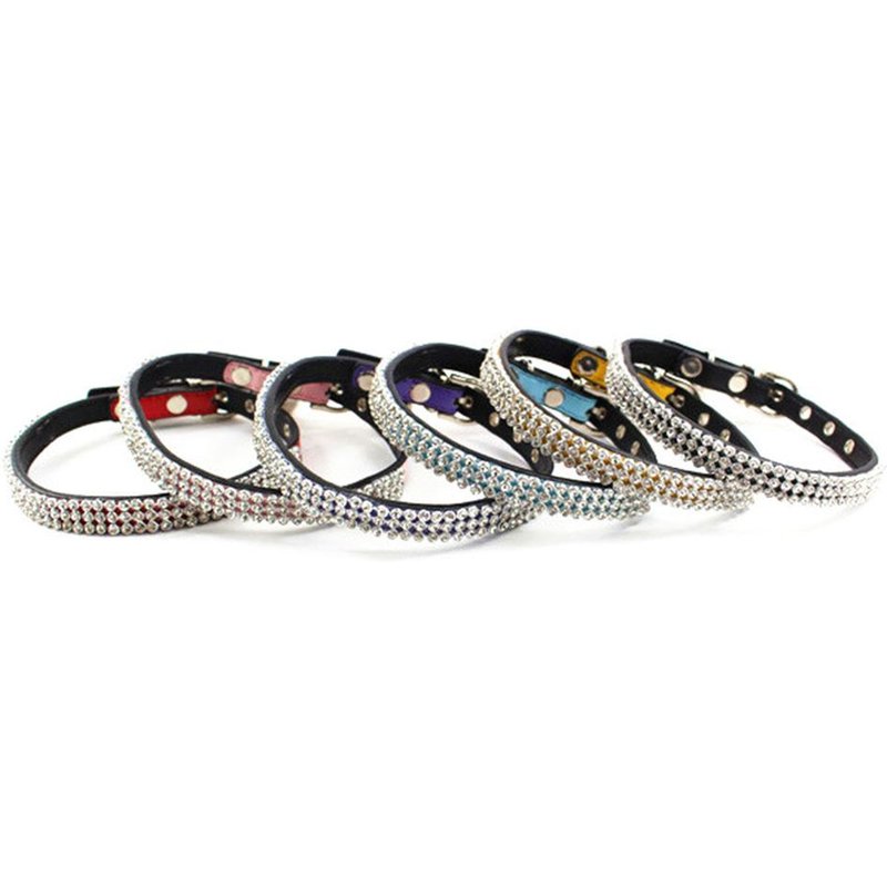 Xeme Collier De Chat Réglable Collier De Velours Doux Bling Diamante Avec Cloche