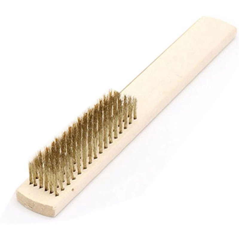 Xeme Brosse En Fil De Cuivre Brosse En Fil D'acier Plaqué Avec Manche En Bois Pour Brosse De Nettoyage Manuelle Et Outil De Suppression De La Rouille