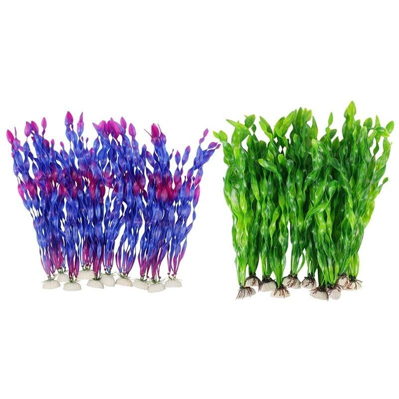 Bon66 Plantes D'eau D'algues Artificielles Pour Aquarium En Plastique Aquarium Décorations De Plantes 20 Pièces