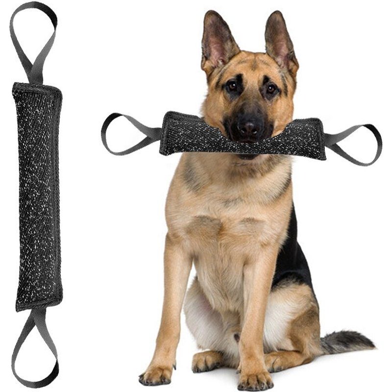 Bon66 2 Poignées Entraînement Pour Animaux De Compagnie Morsure Remorqueur Jouets Jeune Chien À Mâcher Bras Manchon