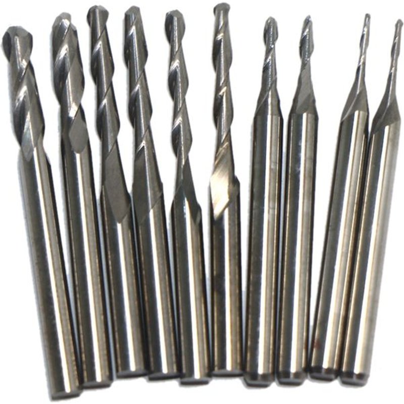 Bon66 Machine À Graver Sans Bavure? Fraise En Spirale À Tête De Boule De 1.0-3.175 Mm? Fraise En Carbure? Outil De Gravure Sans Bavure? Fraise À Graver De Cnc? 10 Pièces