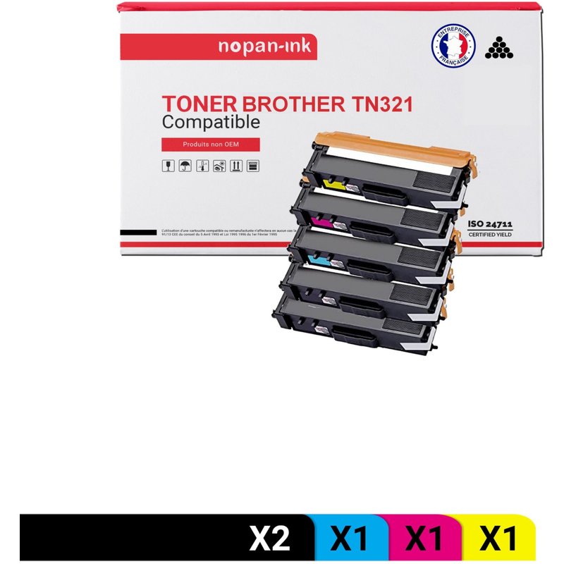 5 Toner pour KONICA MINOLTA TN-321 Black (x2) + Cyan + Magenta + Jaune 20000/Black-25000/COULEUR Pages avec Konica Minolta Bizhub C224, 224 e, 284, 284 e, 364, 364 e