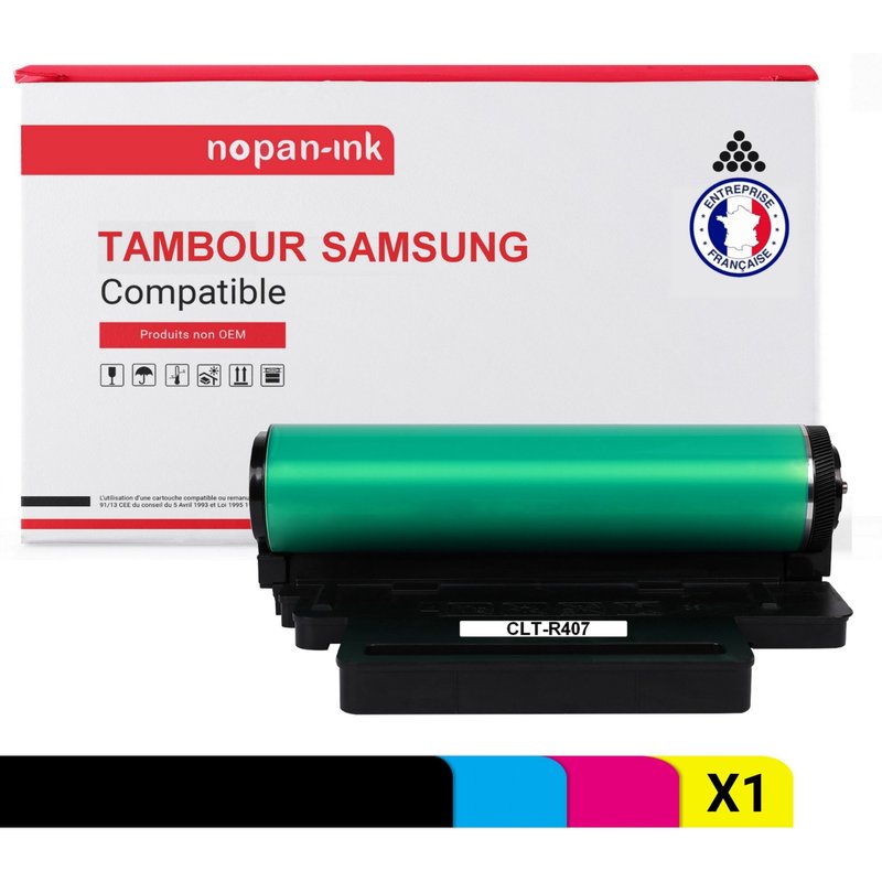 1 Toner pour SAMSUNG CLT-R407 Tambour BK:24000 CMY:6000 Pages avec Samsung CLP-320 320N 321N 325 325W 326 315 315W 310 310N, CLX-3180 3185 3185N 3185W 3185FN 3185FW 3186 3170 3175 3175FN
