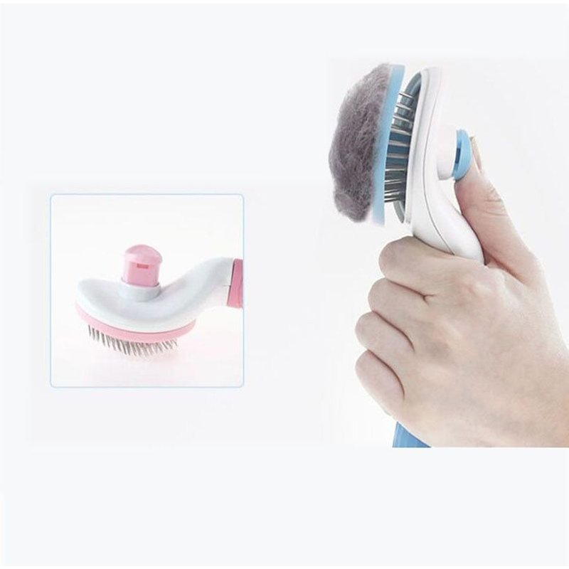 Poignée Souple Peigne Pour Animaux De Compagnie En Acier Inoxydable Aiguille Chien Brosse Nettoyage Automatique Épilation Pour Animaux De Compagnie Brosse Fournitures De Nettoyage Pour Animaux De Compagnie