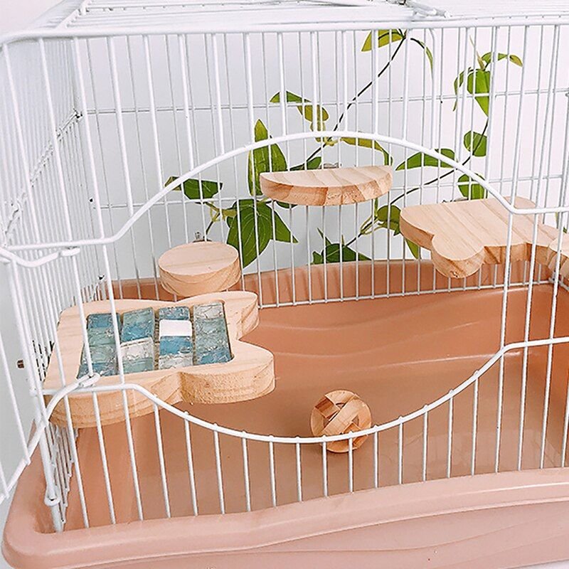 Nouveau Lapin Totoro Hamster Jouet D'été Double Face En Bois Tremplin Pour Animaux De Compagnie Lapin Petit Animal De Compagnie Avec Tapis De Refroidissement Pad Cage Jouets