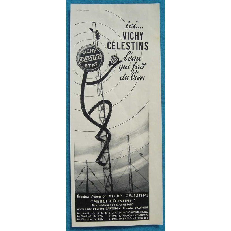Publicité Papier - Eau Vichy Célestins De 1955