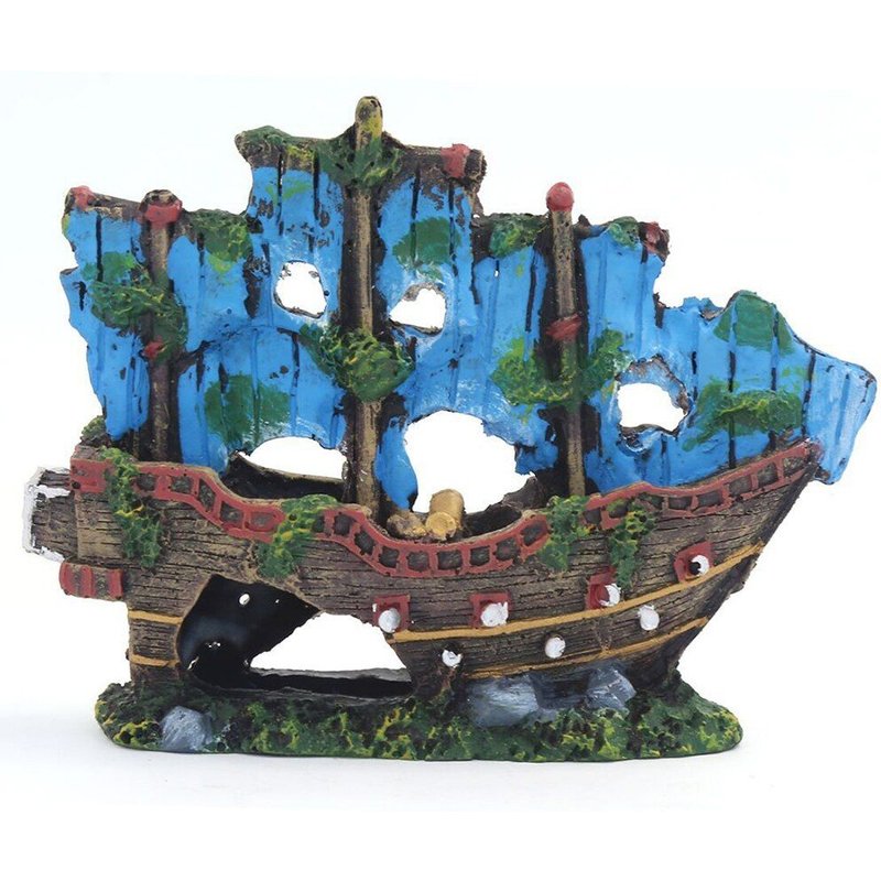 Xue Petit Ornement Maison Paysage Accessoires Simulation Plante Décor À La Maison Aquarium Aquarium Aquarium Résine Navire