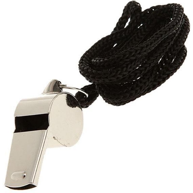 Sifflet De Policier, Arbitre, Métallique Avec Cordon