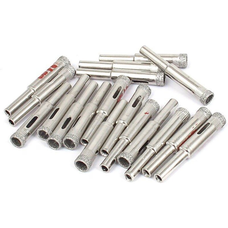 Trépans de forage de noyau enduits de diamant de 8mm scie de trou de tuile de verre de porcelaine 20 pièces