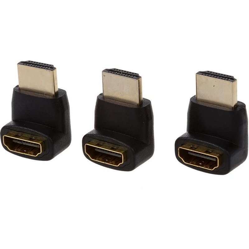 Pack de connecteurs/adaptateurs HDMI Ă Angle droit Paquet de trois (3)