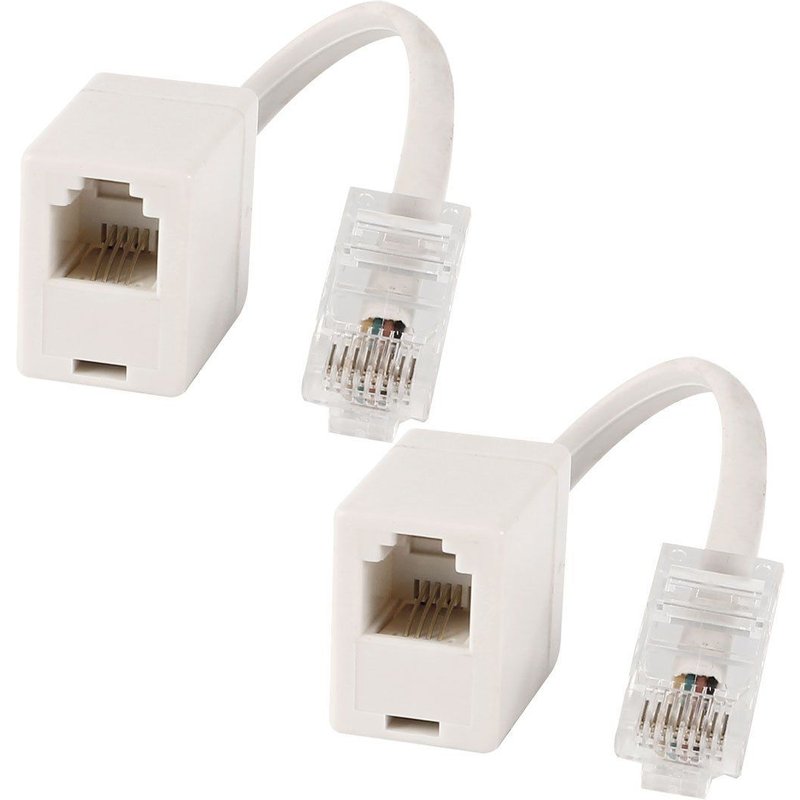 2 prise 8P4C/RJ45 mâle RJ11 6P4C à femelle M/F adaptateur téléphone Ethernet