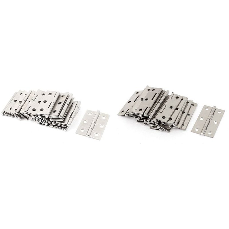 20 pièces en acier inoxydable porte pliée charnière de porte et 20 pièces 2.5 pouces en acier inoxydable bout à bout charnières