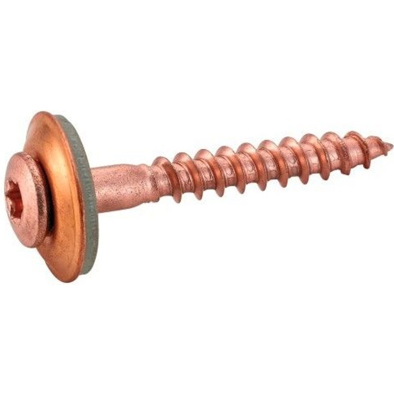 Vis à bois - inox A2 cuivrée - avec rondelle EPDM - 4,5x100 - Torx ACTON