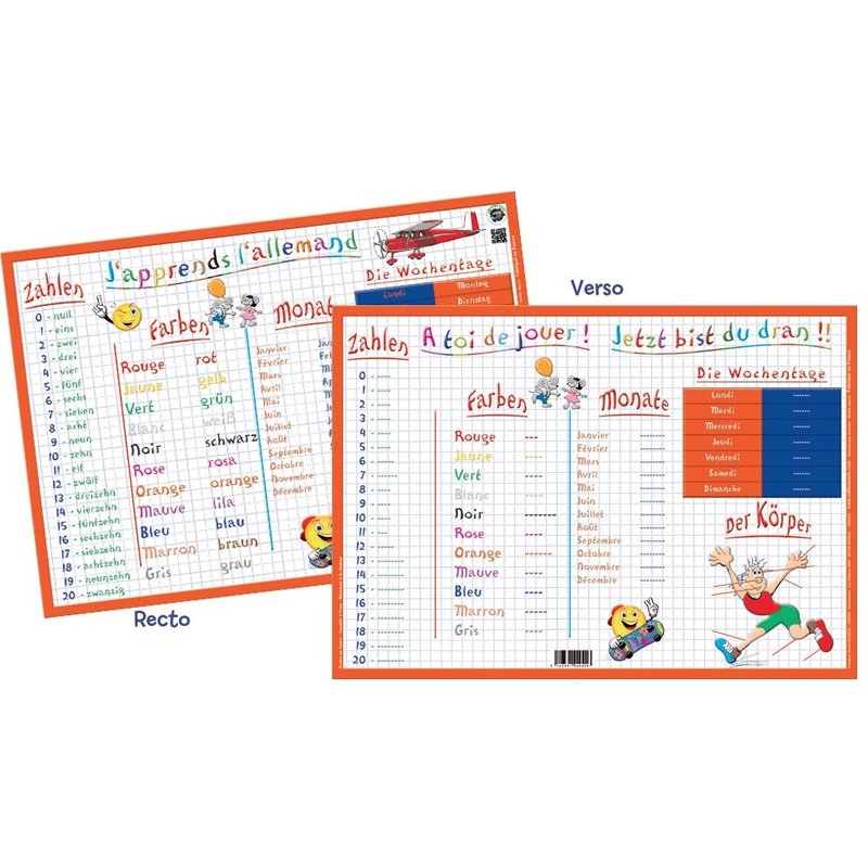 Permanent Mixte Sous Main Allemand Set Table Educat