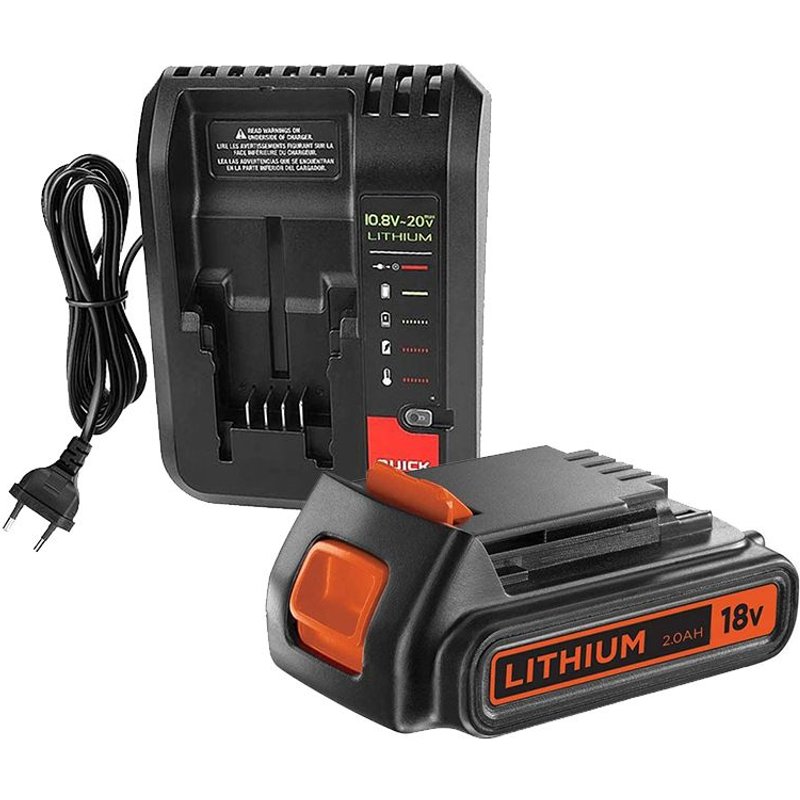 10.8V-20V Chargeur de batterie haute performance+Batterie de rechange Li-ion 18v 2000mAh,pour Black & Decker18V 20V