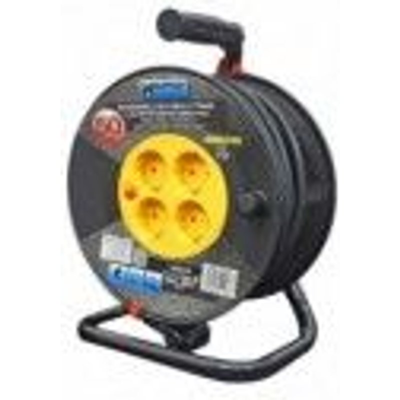 Enrouleur industriel Wolfpack 50 mètres 3x1,5 mm. Avec réarmement