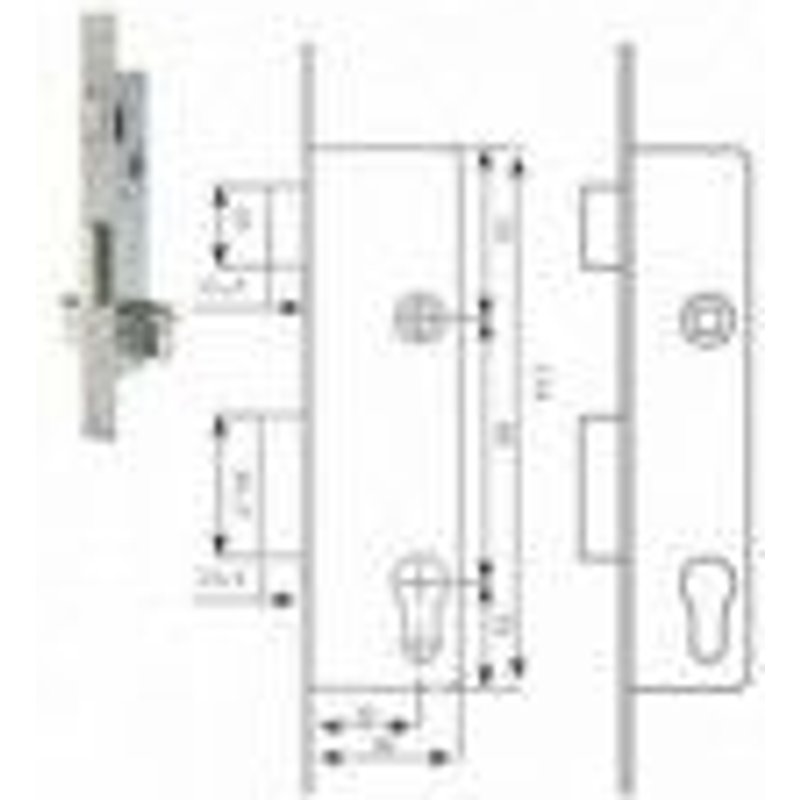Serrure Tesa 2210/38/ssi sans gâche et sans protection