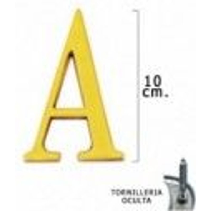 Lettre A Wolfpack laiton 10 cm + vis blister 1 unité