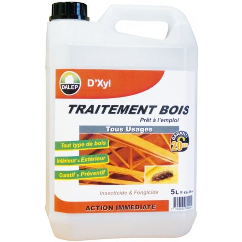 Traitement du bois - préventif et curatif - sans odeur - 5 L - D XYL DALEP