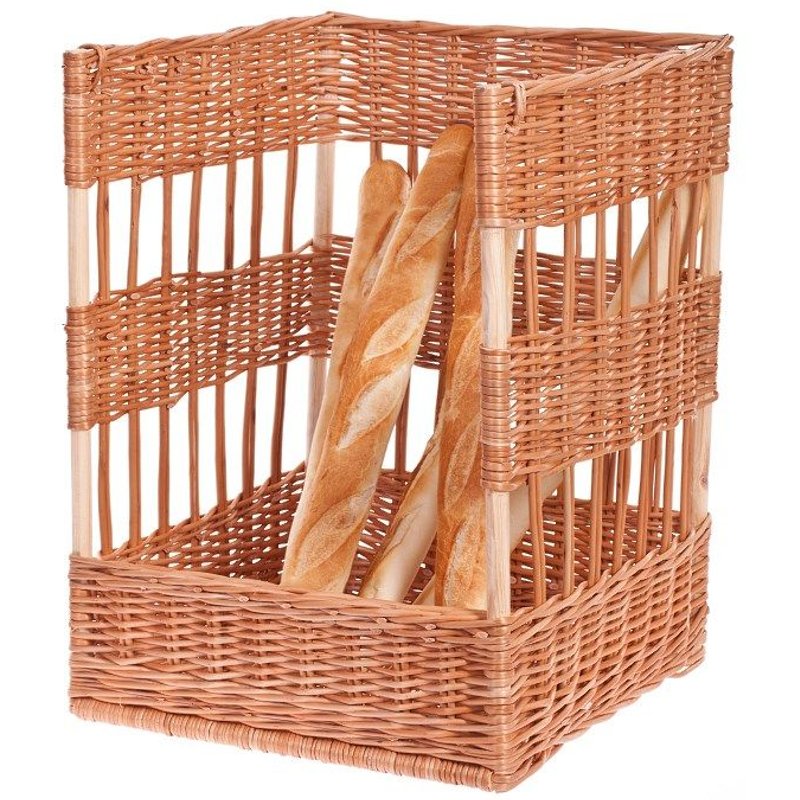 Présentoir à pain, corbeille, panier en osier rectangulaire