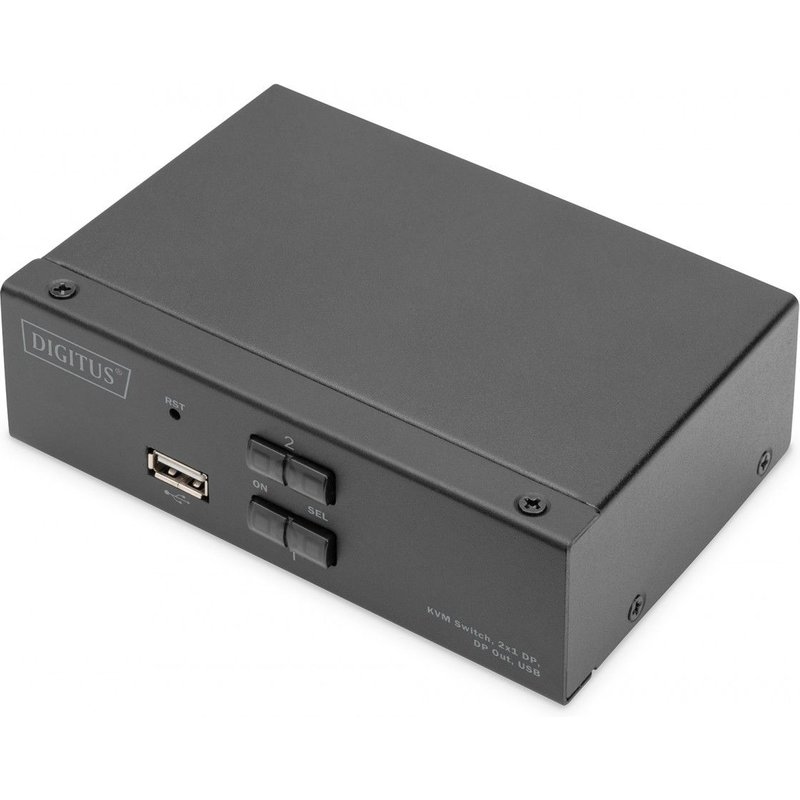 Digitus Commutateur Kvm, 2x1 (dp, Dp Out, Usb)
