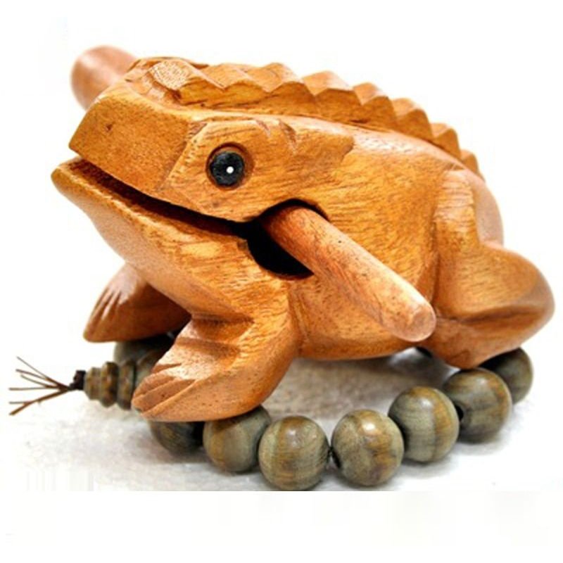 Argent Chanceux Grenouille Style Traditionnel En Bois Instrument De Musique Percussion Râpe Avec Bâton Enfants Jouet Musical Décompresser Jouets Cadeau