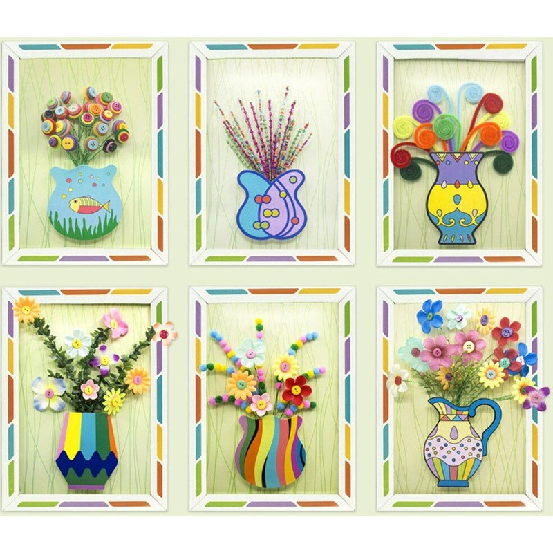 Enfants Bricolage À La Main Boutons Fleur Artisanat Bouton Bouquet Maternelle Manuel Cours Classe Bouton Fleur Artisanat Jouets Pour Les Enfants