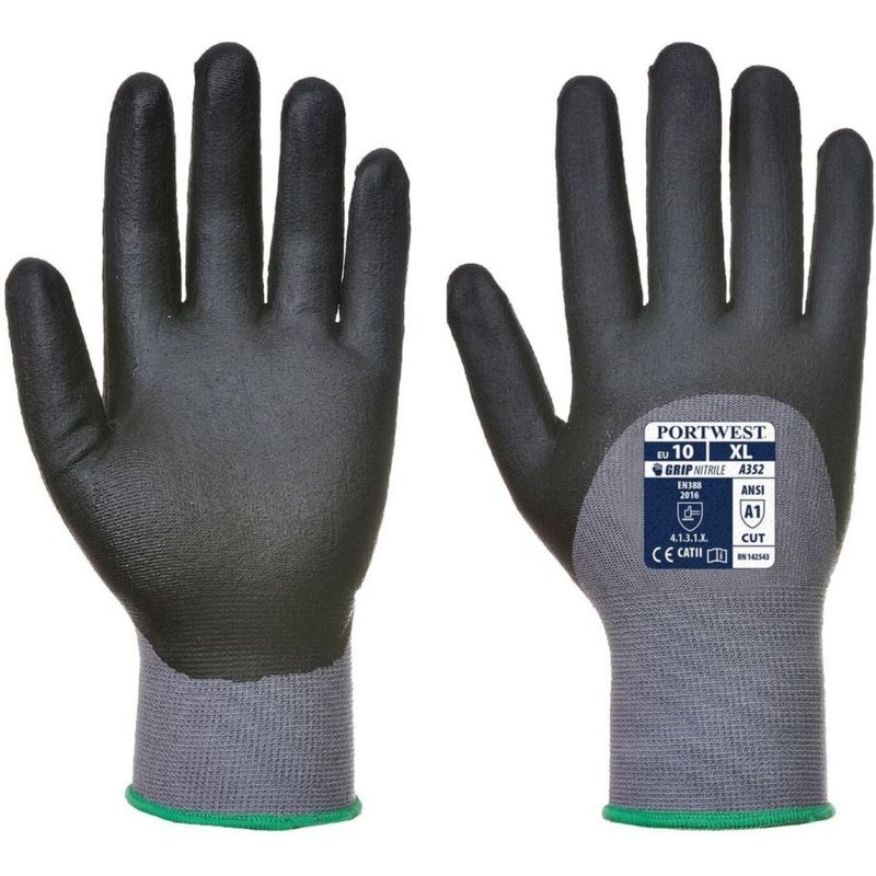 Gants de manutention anti-abrasion Portwest DERMIFLEX ULTRA Gris / Noir 8