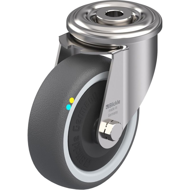 100mm stainless steel swivel castor with grey electrically conductive thermoplas