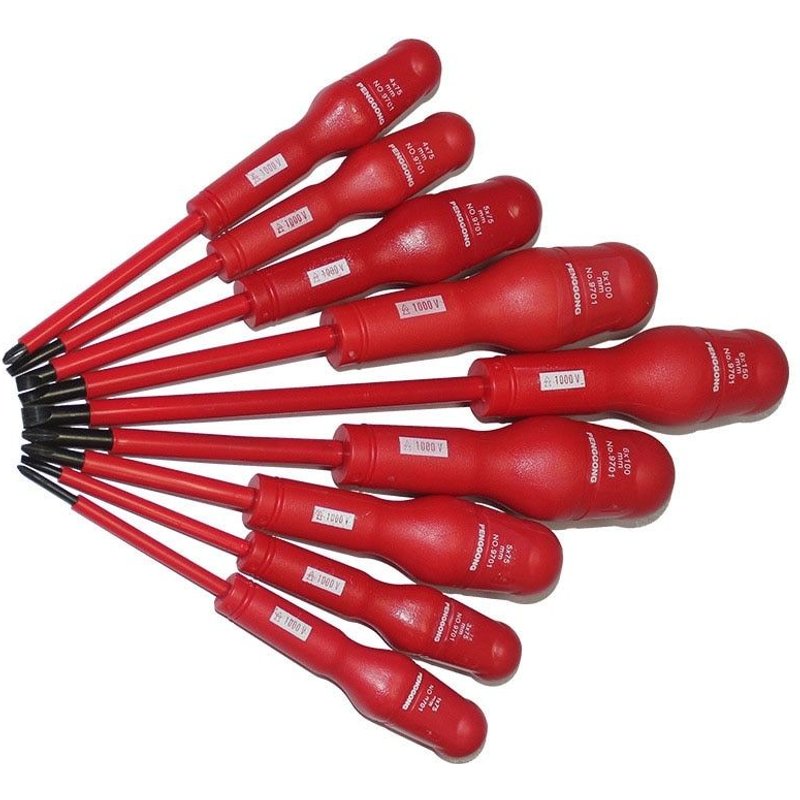 9 pièces isolé tournevis ensemble électricien dédié magnétique précision haute tension 1000V fendu Phillips outils à main P20