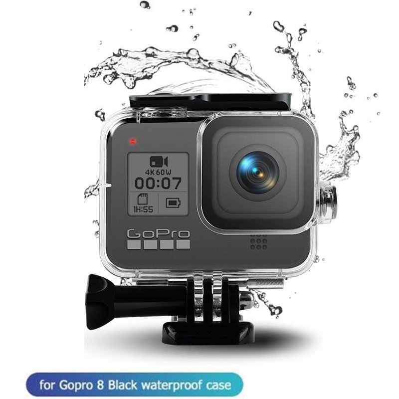 60m caisson étanche pour Gopro Hero 8 noir coque de protection étanche housse boîtier de plongée boîte accessoires de caméra de sport