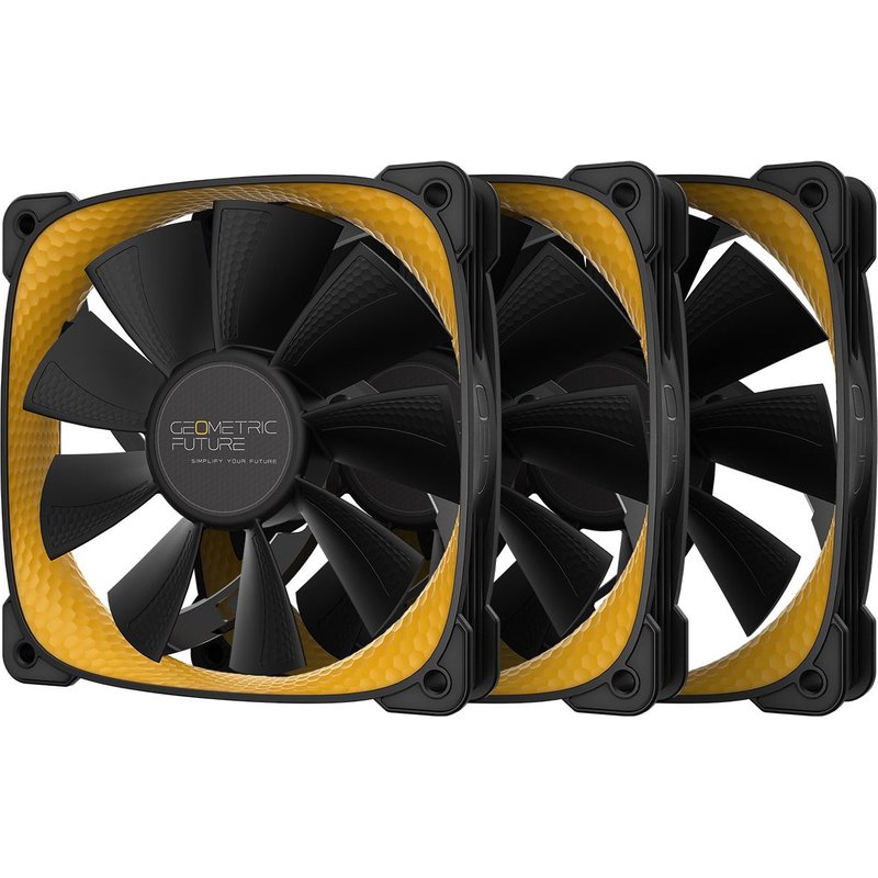 Geometric Future Squama 2505y Rgb LĂĽfter, 3er Pack - 120 Mm, Schwarz/