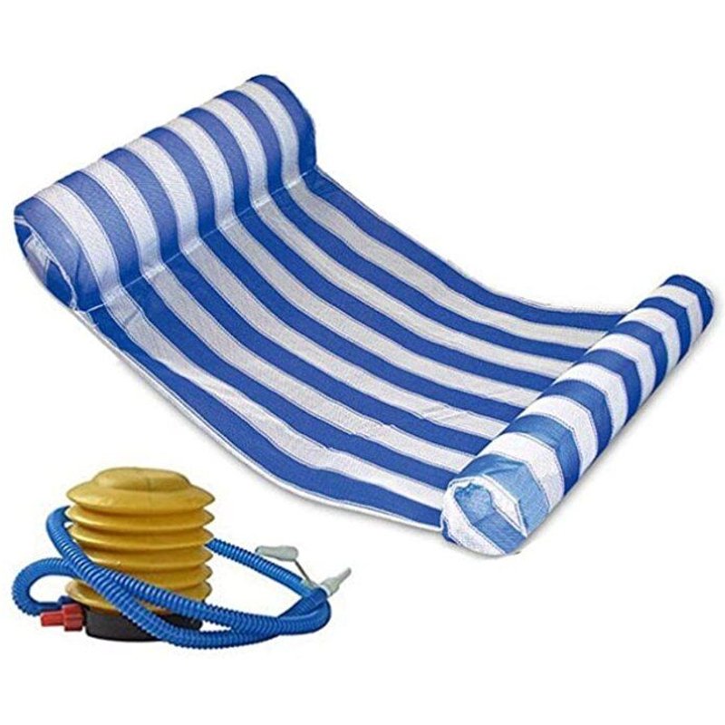 Hamac Flottant Avancé De Piscine Chaise Longue Multifonctionnelle De Hamac D'eau Avec Le Radeau Gonflable De Pompe À Air