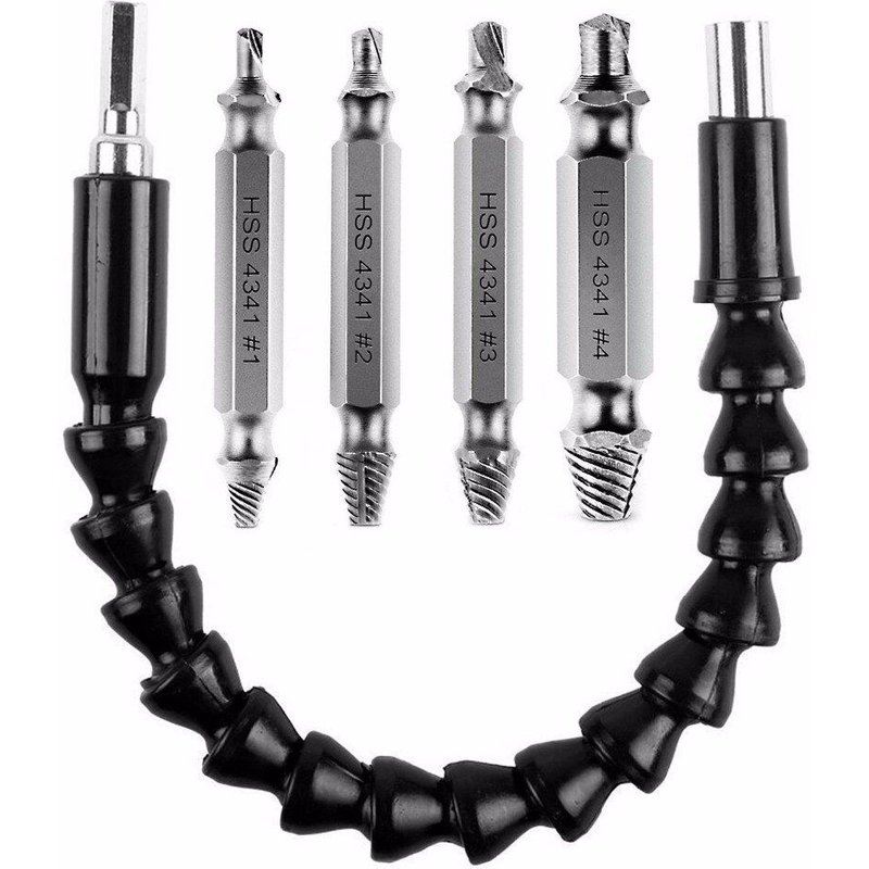 jeu d'extracteur de vis dénudé détacheur de vis endommagé fabriqué à partir de HSS la dureté est de 62-63hrc lot de 4 vis dénudées Remov