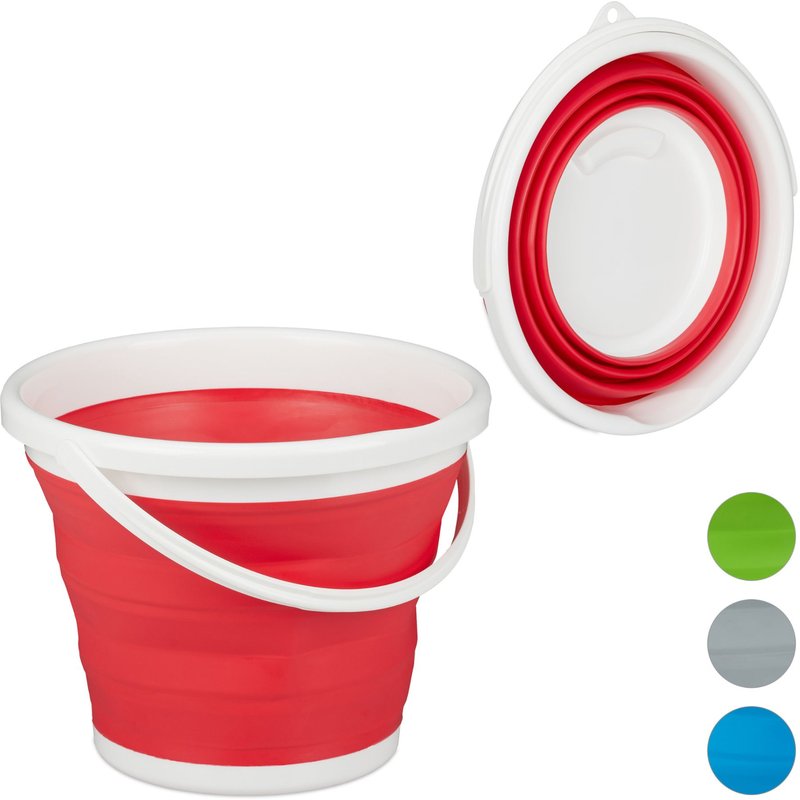 Relaxdays Seau pliable 10 l seau pour nettoyage Camping pliable Anse