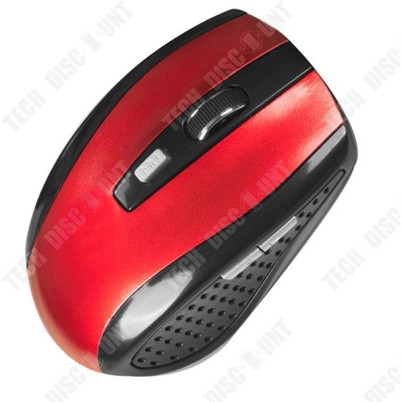 TD Souris sans fil 2.4G rouleaux à quatre voies avec bluetooth et récepteur USB 6 boutons 1600dpi souris sans fil rechargeable rouge