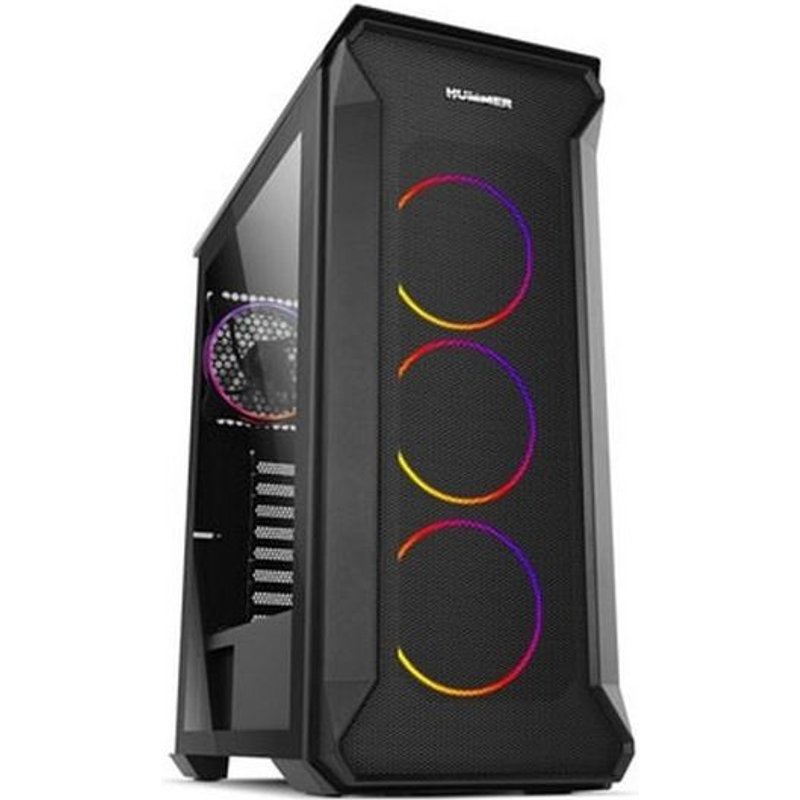 Boîtier Demi Tour Micro ATX / Mini ITX / ATX NOX NX Hummer Quantum RGB Ø 12 cm Noir
